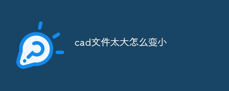 cad文件太大怎么变小